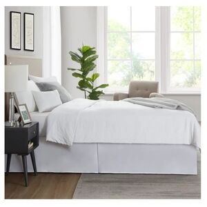 Nestl Full Size White Drop Bed Skirt NEW 54" X 75"